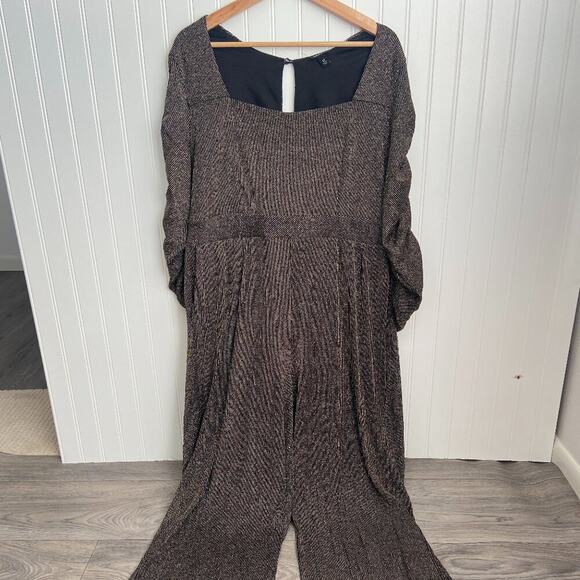 Torrid Jumpsuit Women's 12 Glitter Knit Sweetheart Neck Shimmer Stripe Surplice - Picture 2 of 6